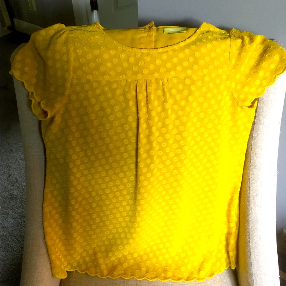 Maeve Anthropologie yellow blouse size 6